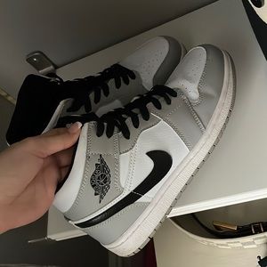 Gray and white sneakers US size 8 womens jordan